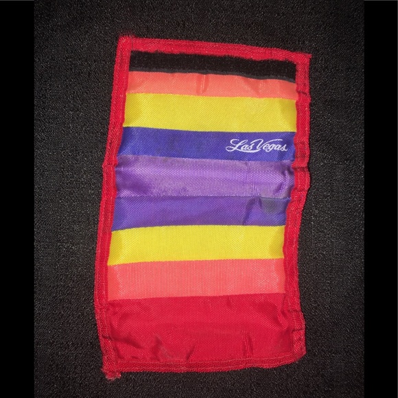 Vintage Tri-Fold Velcro Rainbow Las Vegas Wallet - Picture 5 of 7